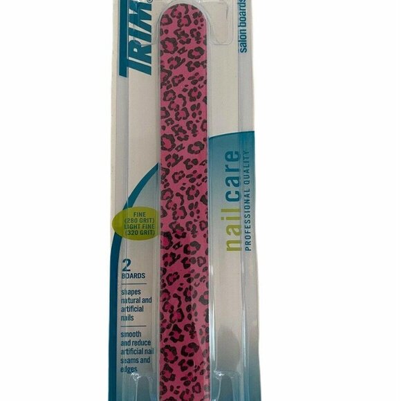 TRIM Salon Emery Boards Pink Leopard Print New - Picture 1 of 2
